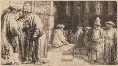シナゴーグのユダヤ人、1648 作： Rembrandt van Rijn