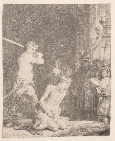 洗礼者ヨハネの斬首 作： Rembrandt van Rijn