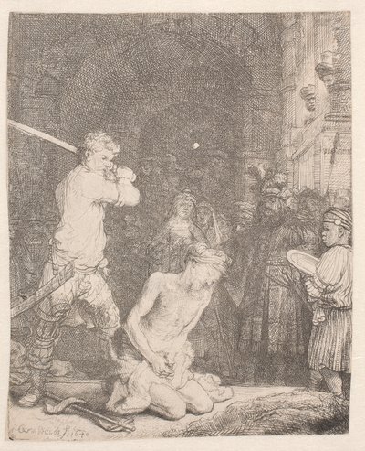 洗礼者ヨハネの斬首 作： Rembrandt van Rijn