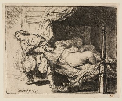 ヨセフとポティファルの妻 作： Rembrandt van Rijn