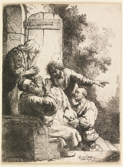 ヤコブにもたらされたヨセフのコート 作： Rembrandt van Rijn