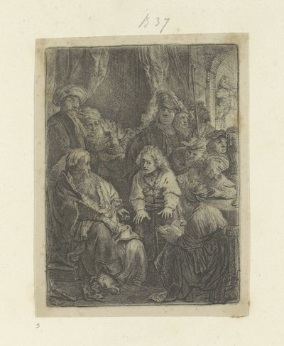 ヨセフは自分の夢を語る Requeil de quatre-vingt-cinq estampes originales (シリーズタイトル) 作： Rembrandt van Rijn