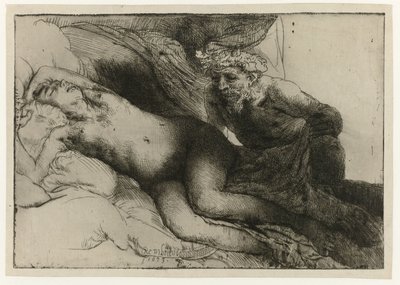 木星とアンティオペ 木星とアンティオペ：より大きなプレート 作： Rembrandt van Rijn