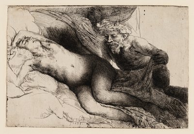 木星とアンティオペ: より大きなプレート 作： Rembrandt van Rijn