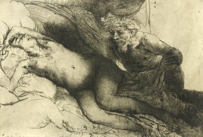 木星とアンティオペ、1659年頃 作： Rembrandt van Rijn