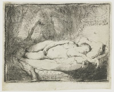 木星とアンティオペ: 小さい方のプレート 作： Rembrandt van Rijn