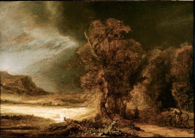 善きサマリア人のいる風景 ハルメンスゾーン・ファン・レインの絵 このレンブラント（1606-1669） 1638年 日46,5x66 cm Czartoryski Museum, Krakow, Poland 作： Rembrandt van Rijn