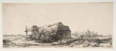 コテージとヘイバーンのある風景、1641年。 作： Rembrandt van Rijn