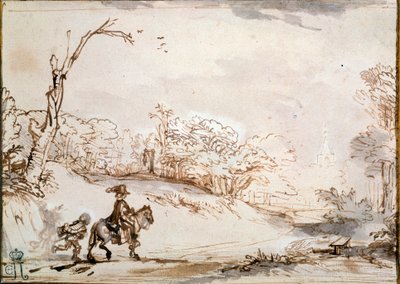 騎士のいる風景、1648〜1650年。 作： Rembrandt van Rijn