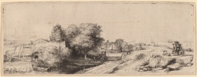 牛乳配達人のいる風景、c。 1650年。 作： Rembrandt van Rijn