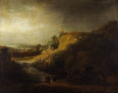 乙女のバプテスマのある風景 作： Rembrandt van Rijn