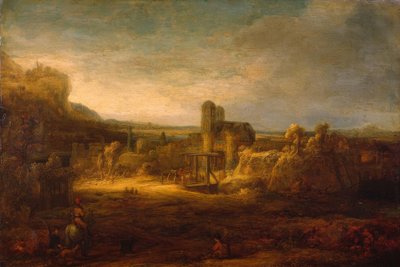 跳ね橋のある風景 作： Rembrandt van Rijn