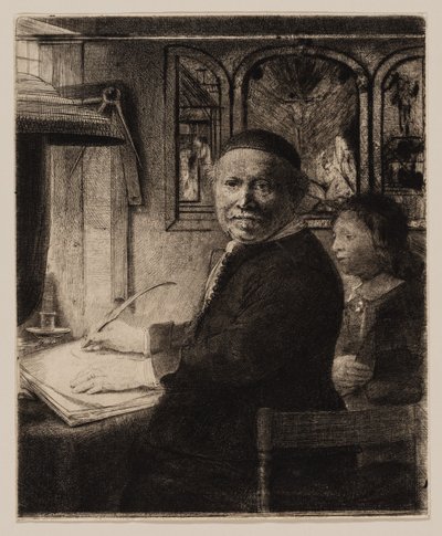 Lieven Willemsz van Coppenol、ライティング マスター: The Smaller Plate 作： Rembrandt van Rijn