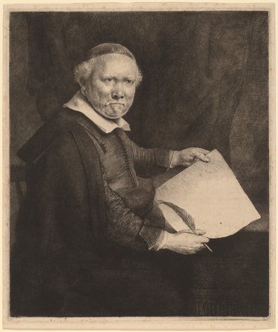 リーヴェン・ウィレムス・ヴァン・コッペノール：より大きなプレート 作： Rembrandt van Rijn