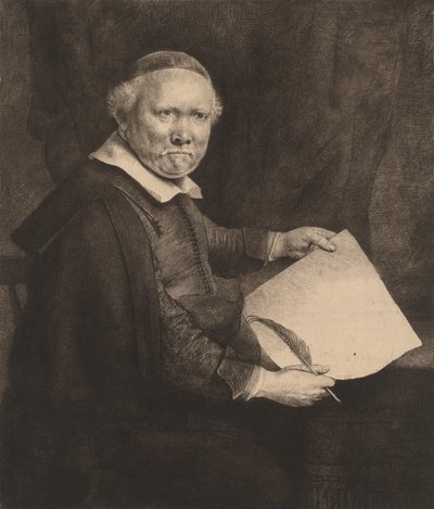 Lieven Willemsz van Coppenol: the Larger Plate, 1658. 作： Rembrandt van Rijn
