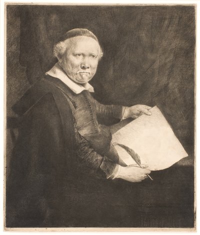 Lieven Willemsz van Coppenol、著述家: 大きなプレート 作： Rembrandt van Rijn