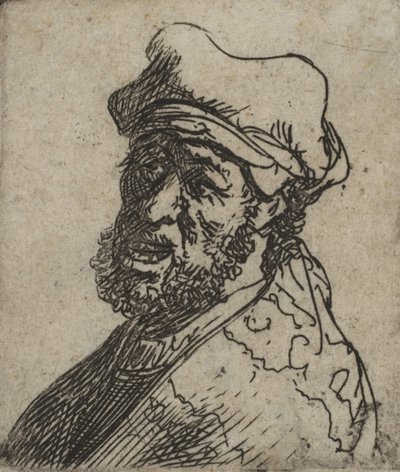 泣き叫ぶ男、左の 4 分の 3: 胸像、約 1629年頃。 1629年。 作： Rembrandt van Rijn