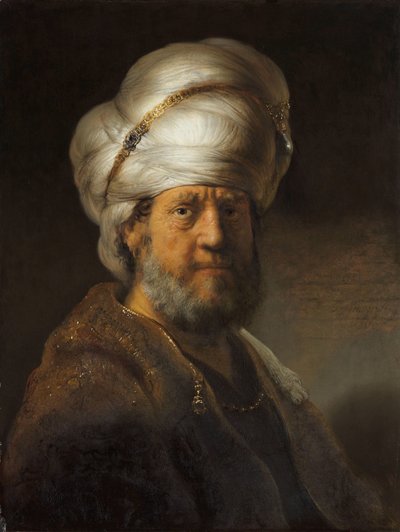 東洋服の男 オリエンタルドレスの男性のバスト 作： Rembrandt van Rijn