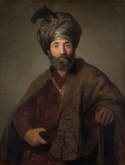 オリエンタルコスチュームの男。 1635年頃 作： Rembrandt van Rijn