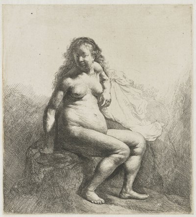 マウンドの裸の女性 マウンドに裸の女性 作： Rembrandt van Rijn