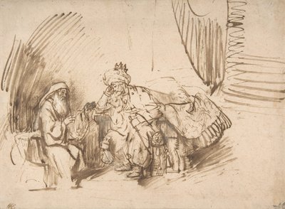 デイビッドに忠告するネイサン、1650-55。 作： Rembrandt van Rijn