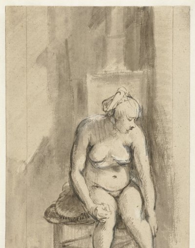 ストーブのそばに座る裸婦 ストーブのそばに座る裸婦 作： Rembrandt van Rijn