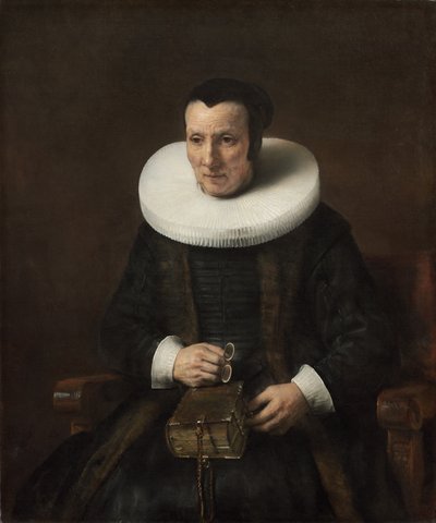 本を持つ老婦人、1647 作： Rembrandt van Rijn