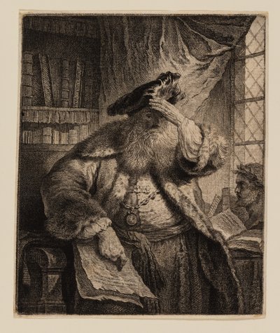 手で目を覆う老人 作： Rembrandt van Rijn