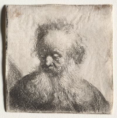 流れるヒゲのオヤジ：バスト 作： Rembrandt van Rijn