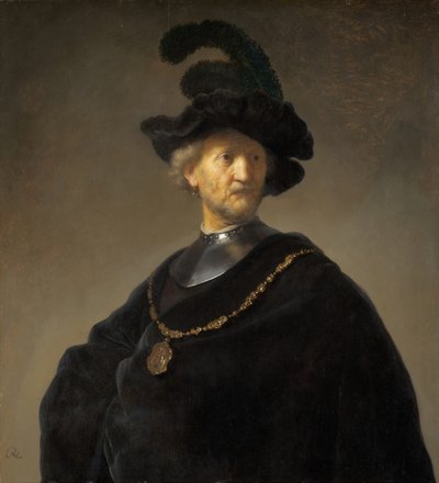 金の鎖をつけた老人、1631年。 作： Rembrandt van Rijn