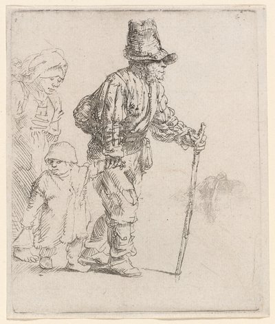 浮浪者の農民一家 作： Rembrandt van Rijn