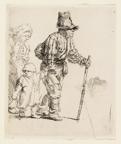 浮浪者の農民一家 作： Rembrandt van Rijn