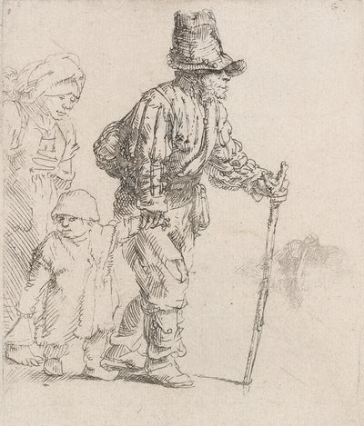 浮浪者の農民の家族、c。 1652年。 作： Rembrandt van Rijn