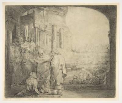 ピーターとジョンは、神殿の門で不自由を癒しました、1659年。 作： Rembrandt van Rijn