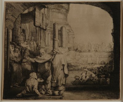 神殿の門にいるペトロとヨハネ 作： Rembrandt van Rijn