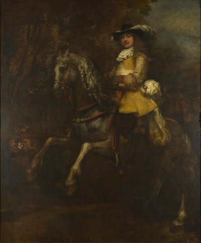 乗馬、1663年頃のフレデリックリエルの肖像 作： Rembrandt van Rijn