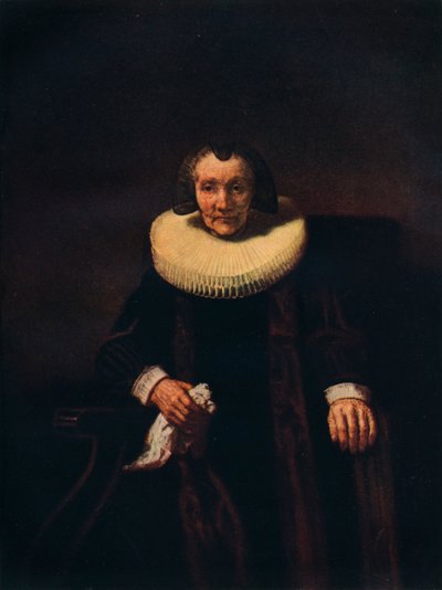 マルガレッタデギアの肖像、ジェイコブ旅行の妻、c1661 作： Rembrandt van Rijn