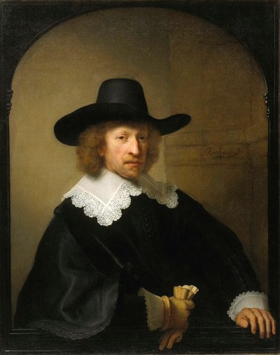 ニコラエス・ファン・バンベークの肖像、1641年。 作： Rembrandt van Rijn