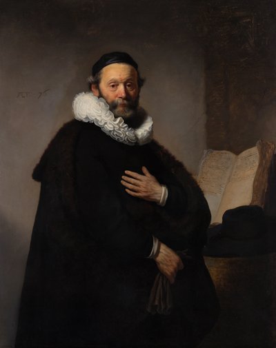 1633年のヨハネス・ヴテンボガート覚書大臣の肖像 作： Rembrandt van Rijn