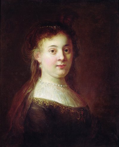 サスキアファンウイレンバーチの肖像、1633年頃 作： Rembrandt van Rijn