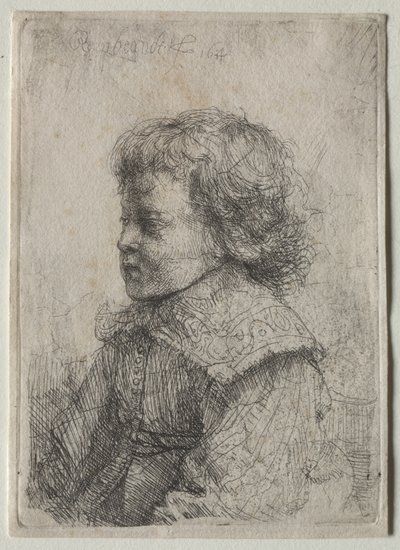 プロフィールの少年の肖像 作： Rembrandt van Rijn