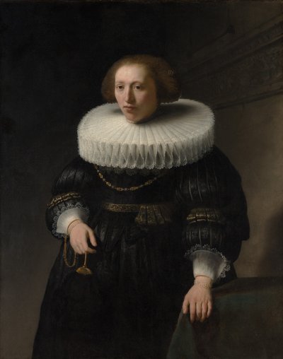 女性の肖像画、おそらくヴァンベレスティン家のメンバー、1632年。 作： Rembrandt van Rijn
