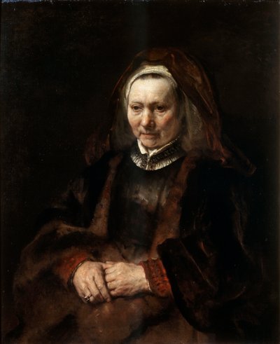 高齢女性の肖像画、1650〜1652年。 作： Rembrandt van Rijn