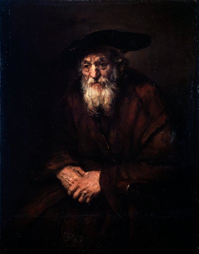 古いユダヤ人の肖像、1654年。 作： Rembrandt van Rijn