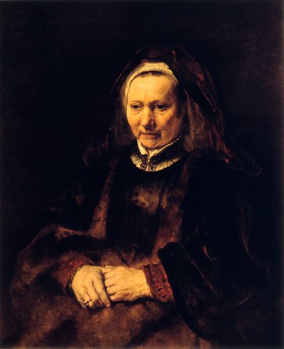 17世紀の老婦人の肖像 作： Rembrandt van Rijn