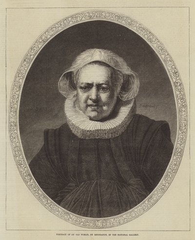 国立美術館の老婆の肖像 作： Rembrandt van Rijn