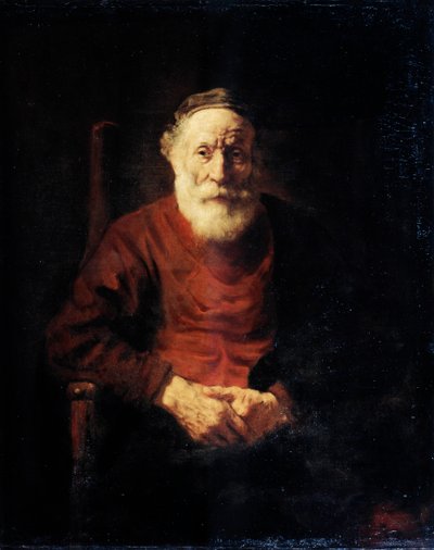 赤の老人の肖像、1652-1654。 作： Rembrandt van Rijn