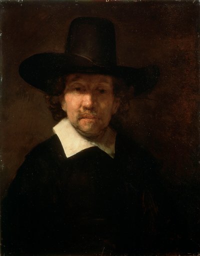 詩人ジェレミアスデデッカーの肖像画、1666年。 作： Rembrandt van Rijn