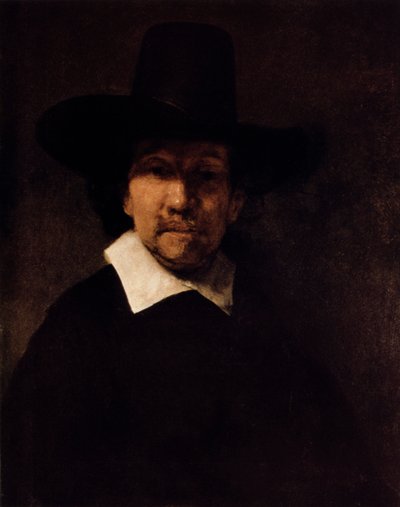 詩人ジェレミアスデデッカーの肖像、c1666 作： Rembrandt van Rijn
