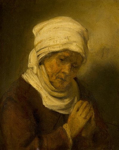 祈る女、1660年頃 作： Rembrandt van Rijn